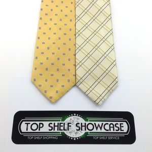 LOT 2 Men's Ties Blue Gold BROOKS BROTHERS, GARATI